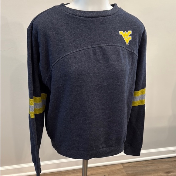 Colosseum Small West Virginia Mountaineers Blue and Yellow Varsity Sweatshirt - Picture 4 of 9